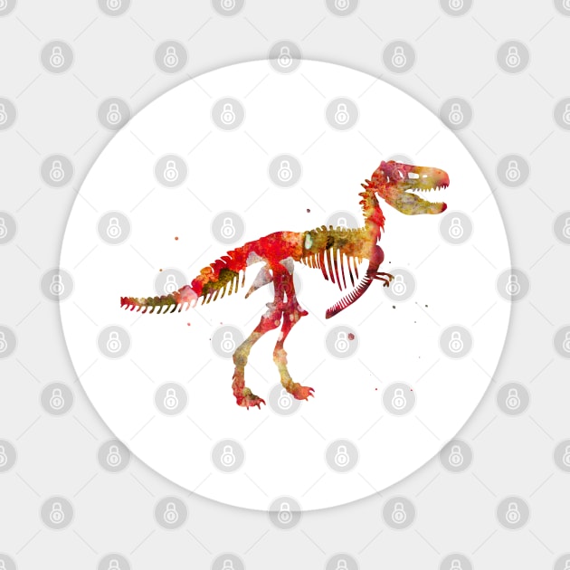 Dinosaur Skeleton Watercolor Painting 3 Magnet by Miao Miao Design